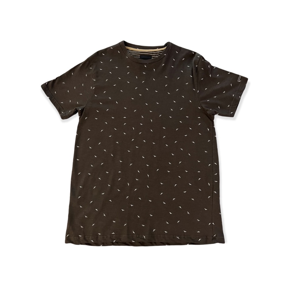 Large NWT Gray Denim&Flower T_Shirt